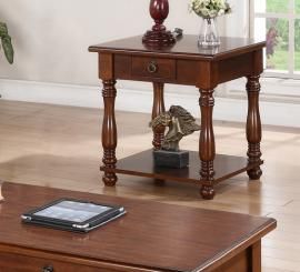 Poundex F6328 Brown Wood End Table