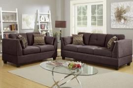 Raphael F6917 Modern Dark Brown High Armrest Sofa Set