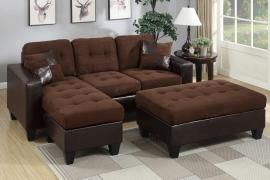 Whittier F6928 Two Tone Sectional Chaise With Ottoman