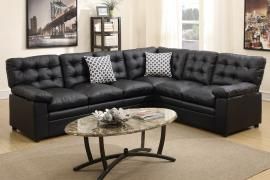 Freddy F6959 Black Bonded Leather Sectional