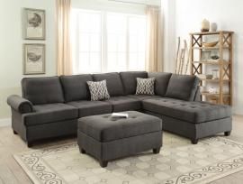 Payson F6990 Ash Black Fabric Reversible Sectional