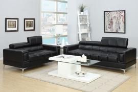 Aahna F7239 Black Modern Adjustable Headrest Sofa Set