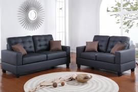 Coolidge F7855 Black Modern Sofa and Loveseat Set