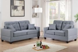 Alvo F7858 Grey Polyfiber Modern Sofa and Loveseat Set