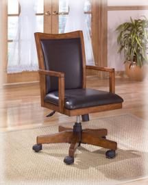 Ashley H319-01A Cross Island Home Office Swivel Desk Chair in Medium Brown