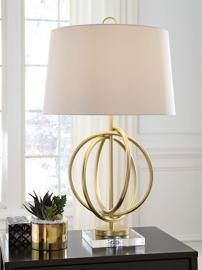 L207184 Axi by Ashley Metal Table Lamp In Gold Finish