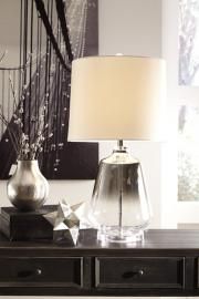 L430414 Jaslyn By Ashley Glass Table Lamp In Silver Finish