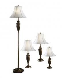 L603186 Caron By Ashley Metal Lamp Set of 4 In Antique Brass Finish