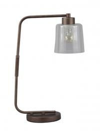 L734162 Kyron By Ashley Metal Desk Lamp In Clear/Bronze Finish