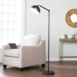 LT1912 Halyard By Southern Enterprises Floor Lamp - Contemporary Style - Black
