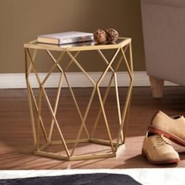 OC2320 Joelle By Southern Enterprises Geometric Accent Table - Gold