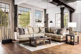 Lazzaro Beige Fabric Sectional SM1115 by Furniture of America