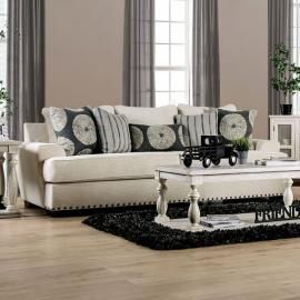 Germaine Ivory Fabric Sofa SM1283-SF by Furniture of America 