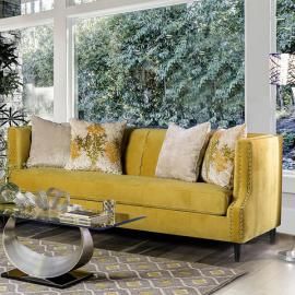 Tegan Royal Yellow Fabric Sofa SM2216-SF by Furniture of America