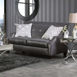Massimo Metallic Gray Fabric Loveseat SM2252-LV by Furniture of America
