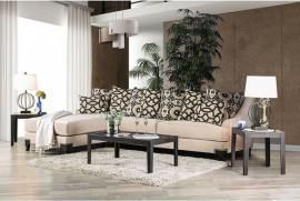 Veritate Fawn Color Fabric Sectional SM2264 by Furniture of America