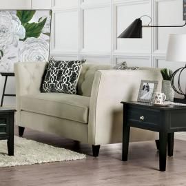 Monaghan Ivory Fabric Loveseat SM2665-LV by Furniture of America 