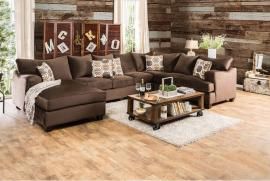 Wessington Chocolate Padded Fabric Sectional SM6111 by Furniture of America