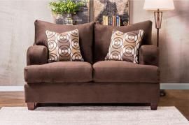 Wessington Chocolate Padded Fabric Loveseat SM6131-LV by Furniture of America