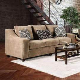 Sullivan Mocha Textured Fabric Sofa SM6132-SF by Furniture of America
