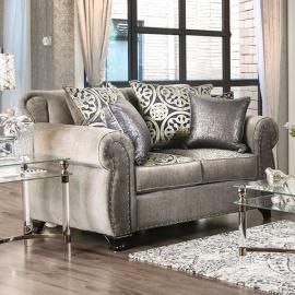 Sinatra Gray Fabric SM6153-LV Loveseat by Furniture of America