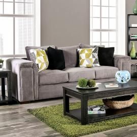 Bradford Warm Gray Fabric Sofa SM6154-SF by Furniture of America