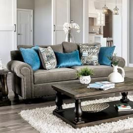 Mott Gray Fabric Sofa SM6155-SF by Furniture of America