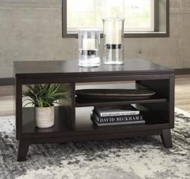 T027-1 Chanceen by Ashley Rectangular Cocktail Table In Dark Brown