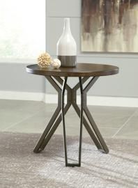 T476-6 Tavonni by Ashley Round End Table In Brown/Black