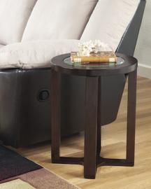 T477-6 Marion by Ashley Round End Table In Dark Brown