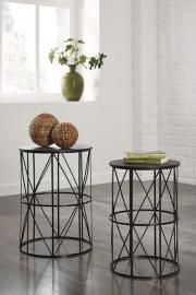 T506-211 Marxim by Ashley Nesting End Tables Set of 2 In Dark Bronze Finish