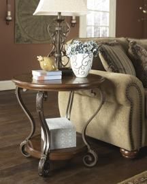 T517-6 Nestor by Ashley Round End Table In Medium Brown