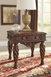 T963-2 North Shore by Ashley Square End Table In Dark Brown