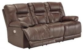 Wurstrow Umber by Ashley U5460315 Power Reclining Sofa w/ Adjustable Headrest