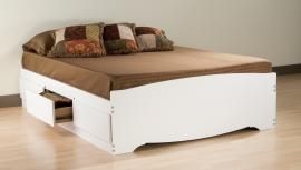 White Full Platform Storage Bed (6-drawers) WBD5600