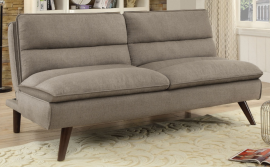 Crastor Collection 500320 Taupe Channeled Pillow-Top Futon