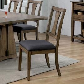 Benllech by Furniture of America Oak & Dark Grey Dining Chairs