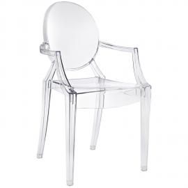 Casper EEI-121 Clear Stackable Dining Arm Chair