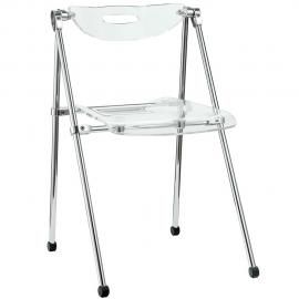 Telescope EEI-148-CLR Clear Polycarbonate Foldable Dining Side Chair