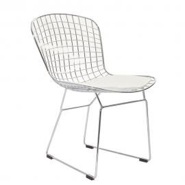 CAD EEI-161-WHI Metal Dining  Side Chair with White Seat