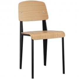 Clawson EEI-214 Natural Wood and Black Dining Side Chair