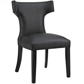 Curve EEI-2220-BLK Black Vinyl Curved Back Dining Side Chair