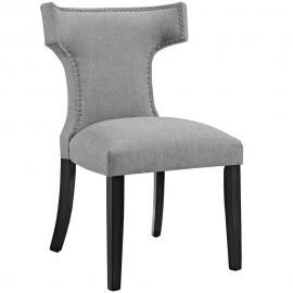 Curve EEI-2221-LGR Light Grey Fabric Curved Back Dining Side Chair