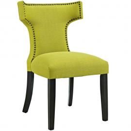 Curve EEI-2221-WHE Wheatgrass Fabric Curved Back Dining Side Chair
