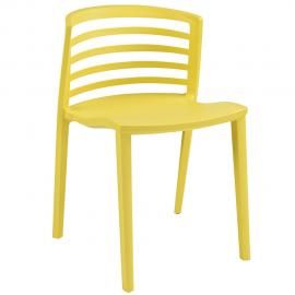 Curvy EEI-557-YLW Yellow Slat Back Dining Side Chair