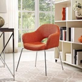 Cordelia EEI-623-ORA Mid Century Modern Orange Dining Arm Chair