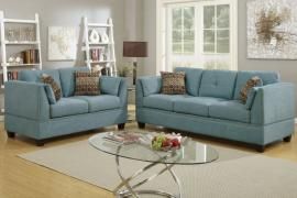 Circy F6918 Hydra Blue Sofa and Loveseat