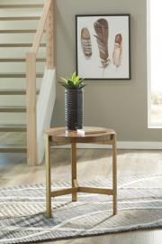 T346-6 Franston by Ashley Round End Table In Light Brown