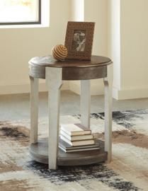 T453-6 Brenzington by Ashley Round End Table In Grayish Brown/Silver